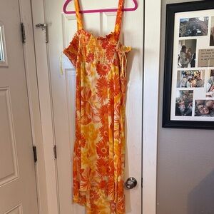 Floral Orange and Yellow Women's Dress